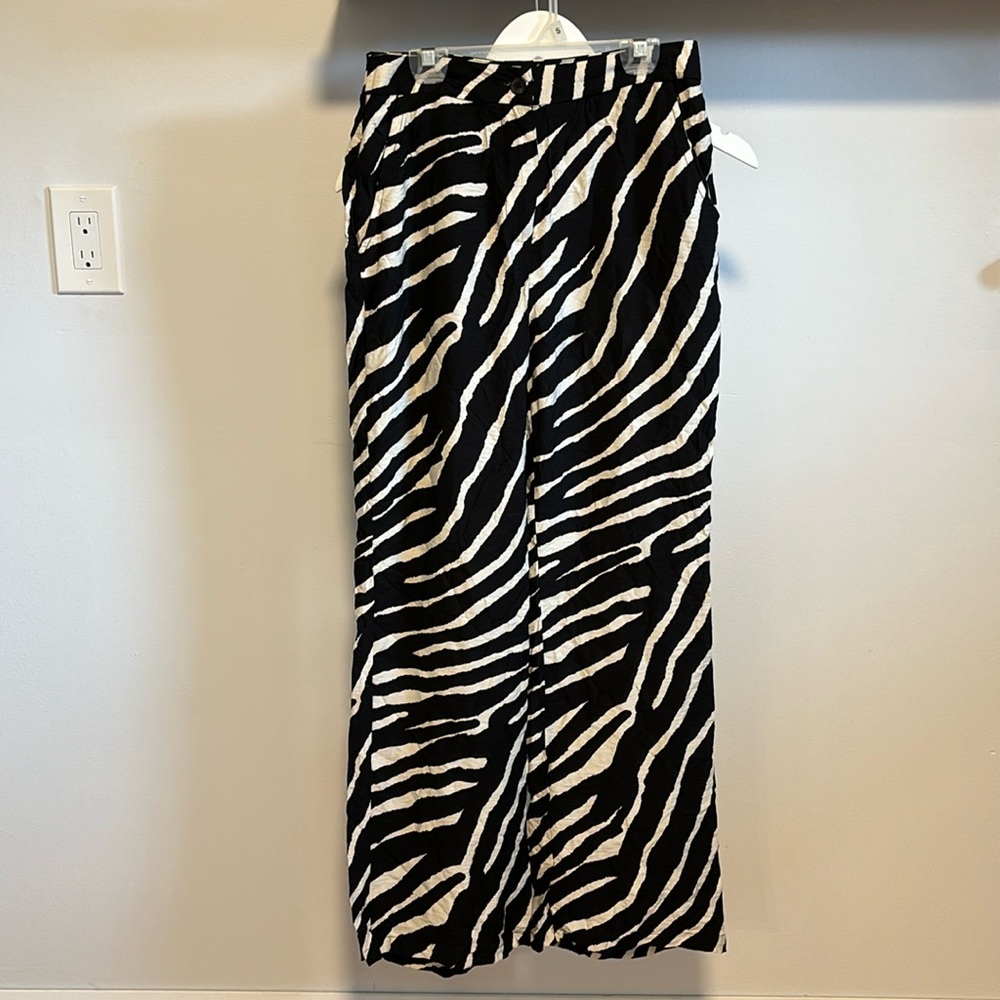 Sincerely Jules wide leg zebra print pants.